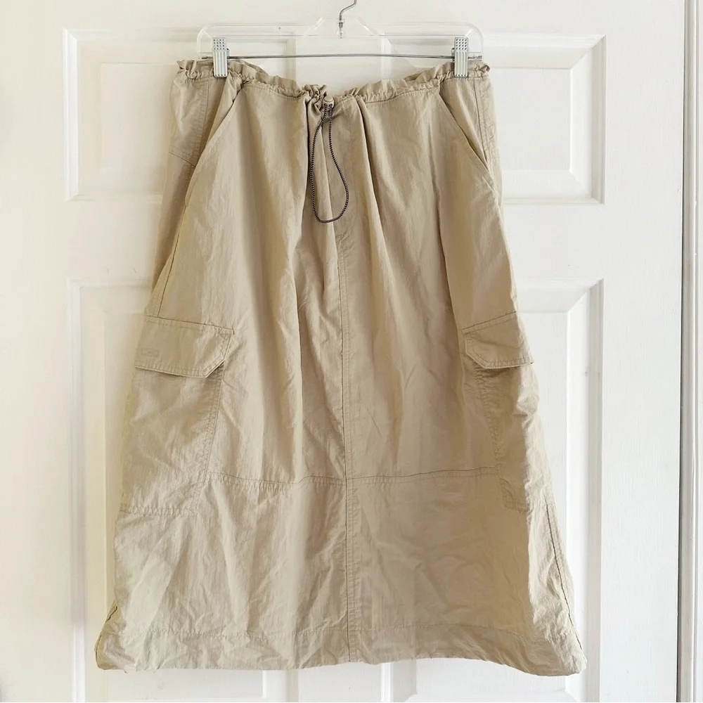 Old Navy High-Waisted Utility Midi Skirt Khaki Tan Women’s Size Large Outdoors‎ - Picture 2 of 9